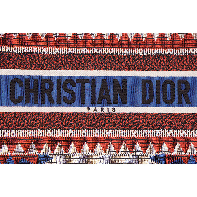 NEW $3050 CHRISTIAN DIOR American FLAG Embroidered Canvas LARGE BOOK TOTE BAG