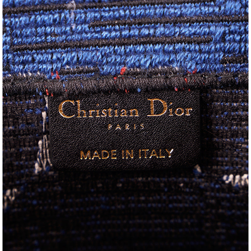 NEW $3050 CHRISTIAN DIOR American FLAG Embroidered Canvas LARGE BOOK TOTE BAG