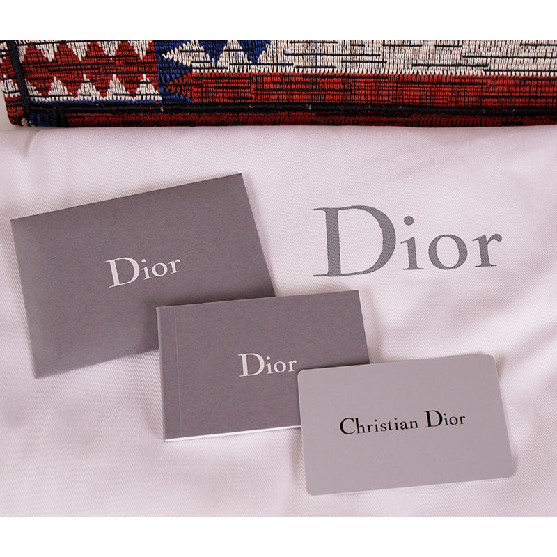 NEW $3050 CHRISTIAN DIOR American FLAG Embroidered Canvas LARGE BOOK TOTE BAG