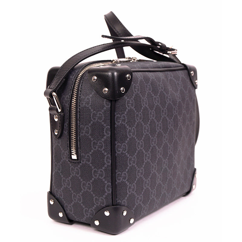 NEW $1,900 GUCCI Black Grey GG Supreme Monogram SQUARE Shoulder/Crossbody BAG