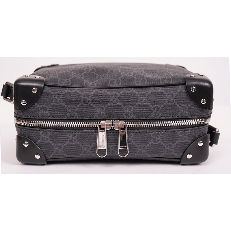 NEW $1,900 GUCCI Black Grey GG Supreme Monogram SQUARE Shoulder/Crossbody BAG