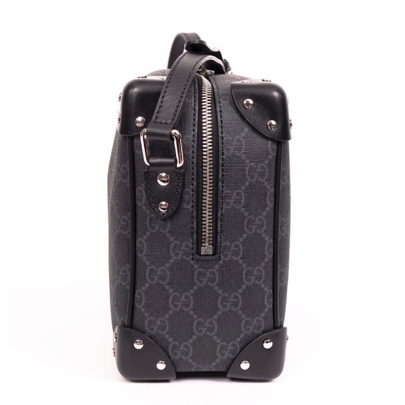 NEW $1,900 GUCCI Black Grey GG Supreme Monogram SQUARE Shoulder/Crossbody BAG