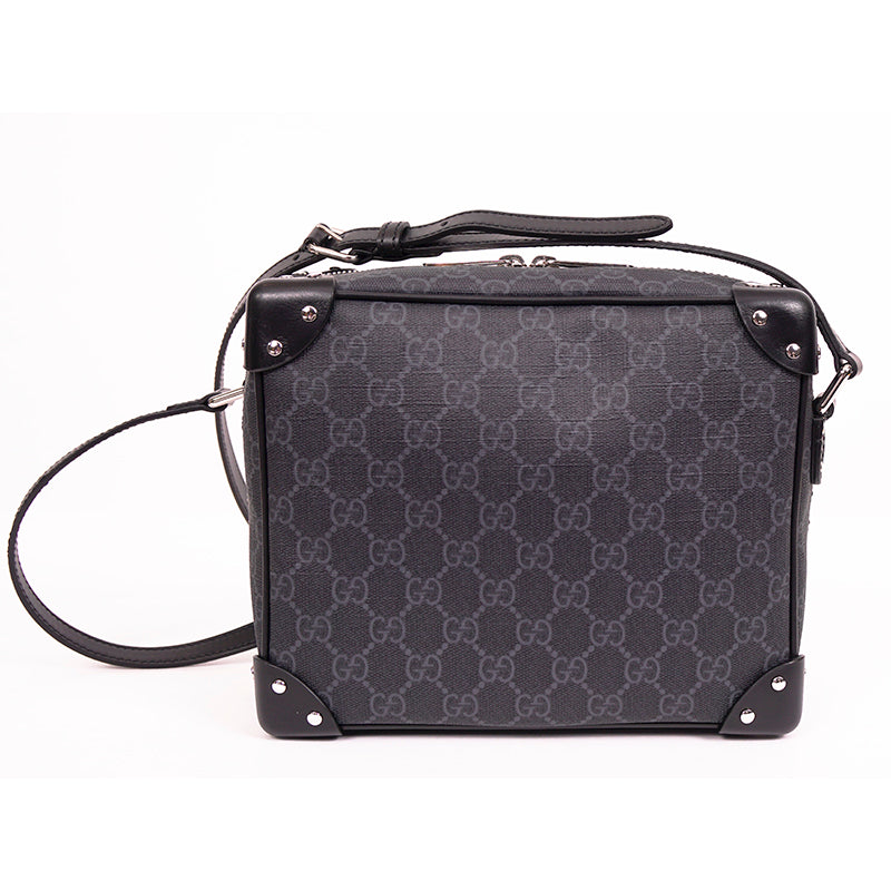 NEW $1,900 GUCCI Black Grey GG Supreme Monogram SQUARE Shoulder/Crossbody BAG