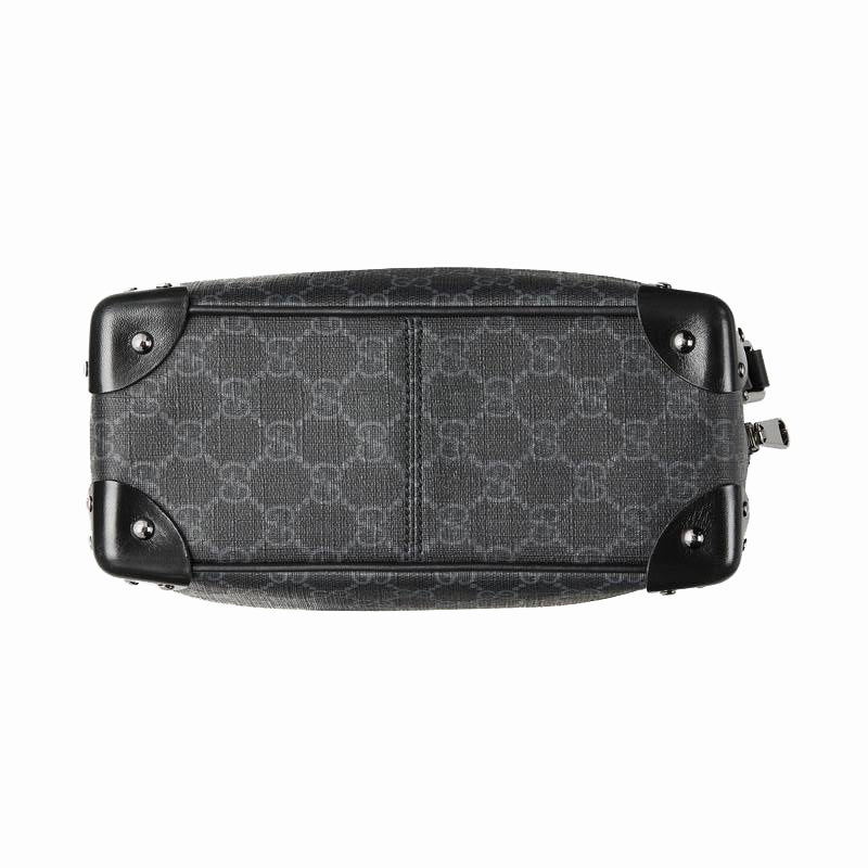 NEW $1,900 GUCCI Black Grey GG Supreme Monogram SQUARE Shoulder/Crossbody BAG