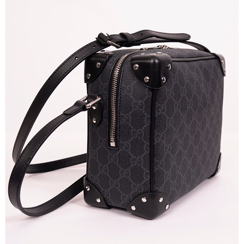 NEW $1,900 GUCCI Black Grey GG Supreme Monogram SQUARE Shoulder/Crossbody BAG
