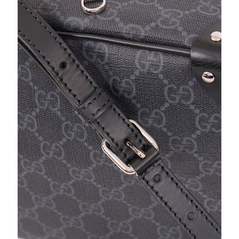 NEW $1,900 GUCCI Black Grey GG Supreme Monogram SQUARE Shoulder/Crossbody BAG