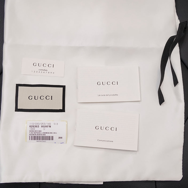 NEW $1,900 GUCCI Black Grey GG Supreme Monogram SQUARE Shoulder/Crossbody BAG