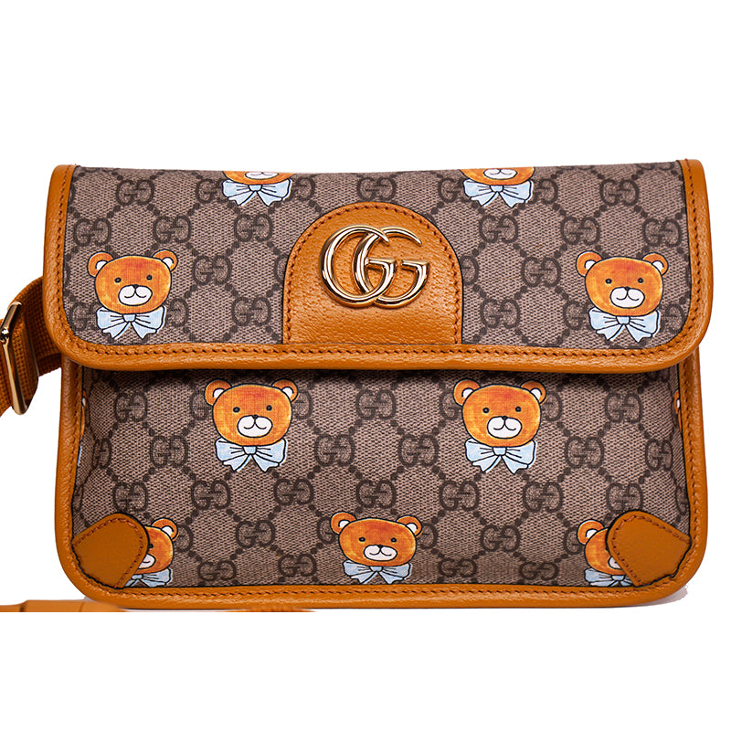 NEW GUCCI KAI COLLECTION Bear MARMONT Supreme Canvas GG LOGO 2-WAY BELT BAG NIB
