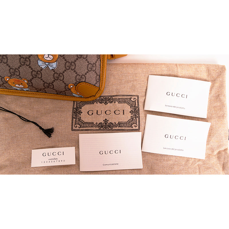 NEW GUCCI KAI COLLECTION Bear MARMONT Supreme Canvas GG LOGO 2-WAY BELT BAG NIB