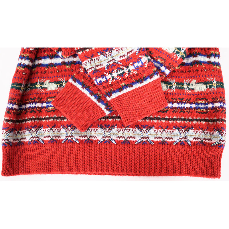 M NEW $2,200 GUCCI Men's RUNWAY Red Wool GG LOGO Jacquard V-NECK Sweater