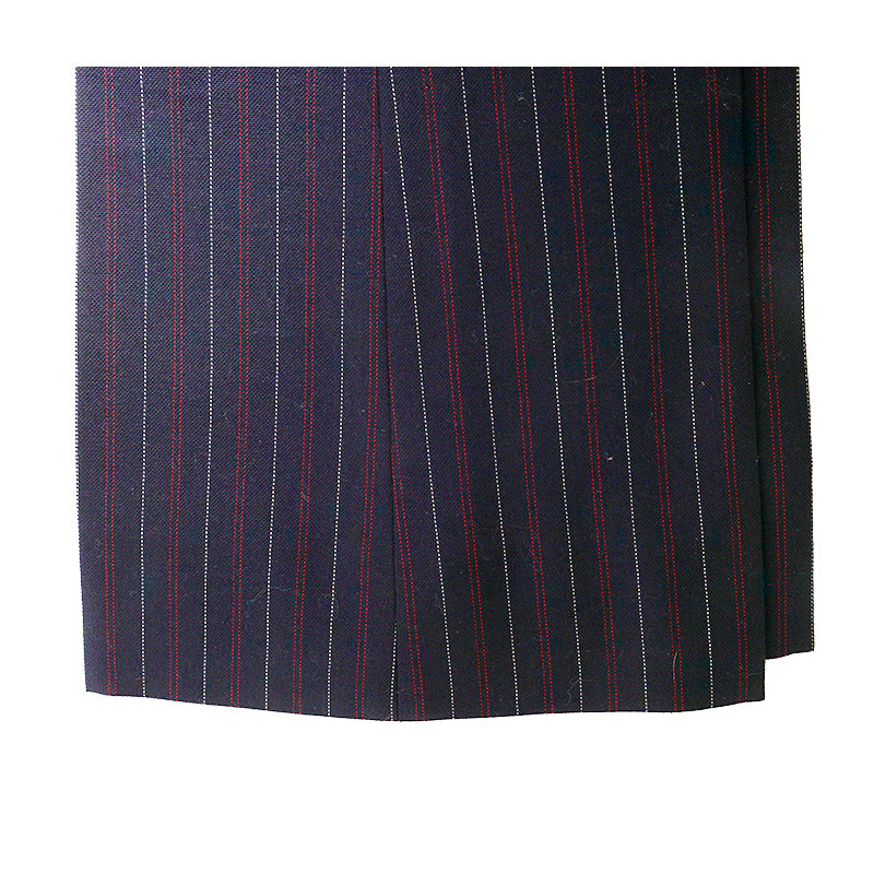 36 NEW $890 GUCCI Navy RED PINSTRIPE Wool Cotton Fall SKINNY FLARE TROUSER PANTS