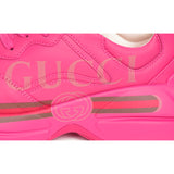 36.5 NEW $890 NEW GUCCI Woman's Hot Pink RHYTHON 80'S LOGO Low Top SNEAKERS NIB