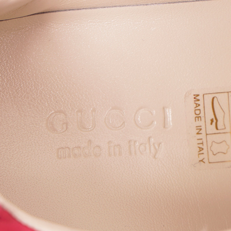 36.5 NEW $890 NEW GUCCI Woman's Hot Pink RHYTHON 80'S LOGO Low Top SNEAKERS NIB