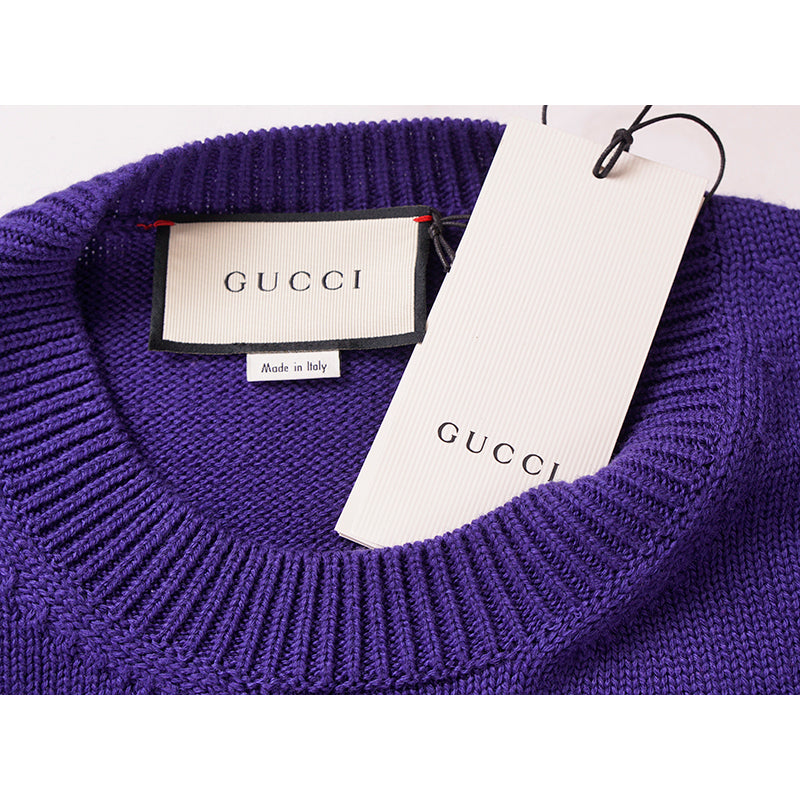 sz M NEW $1500 GUCCI Men's Purple SKULL SNAKE Narcissus Poem Fall Winter SWEATER