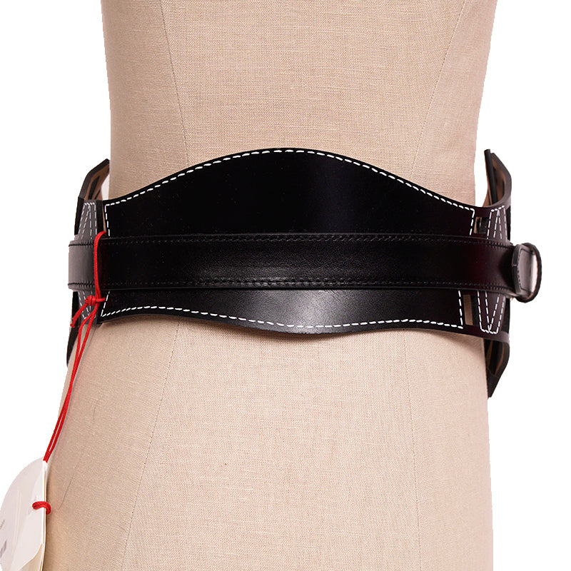 75/30 NEW $1,190 ALEXANDER MCQUEEN Black Leather CUT OUT CORSET Wide Waist BELT