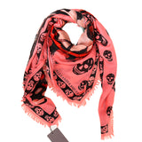 NEW $545 ALEXANDER MCQUEEN Pink GIANT BUTTERFLY Skull Print Modal Wool SCARF NWT