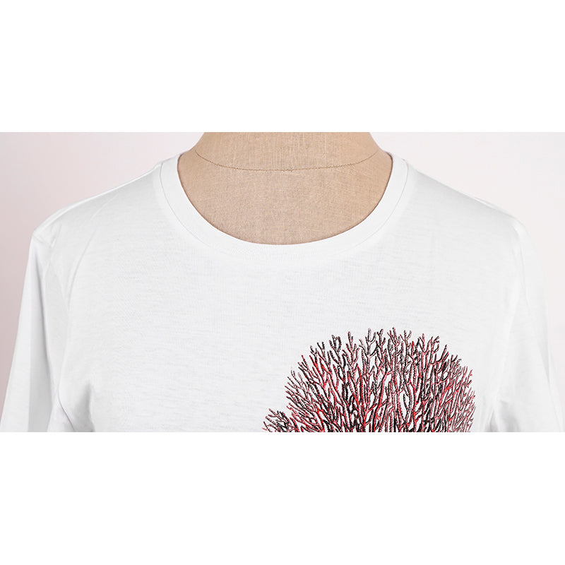 XS NEW $495 ALEXANDER MCQUEEN Woman's White Cabinet Of Shells Skull T-SHIRT