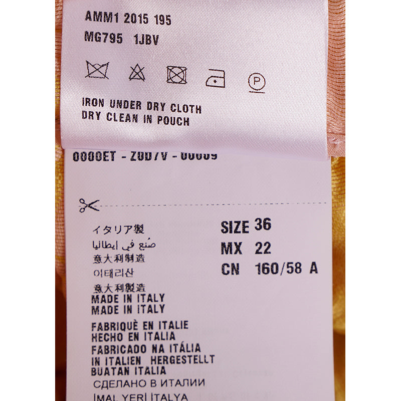 sz 36 US 0 NEW $1200 MIU MIU Peach YELLOW VINTAGE FLORAL JACQUARD A Frame SKIRT