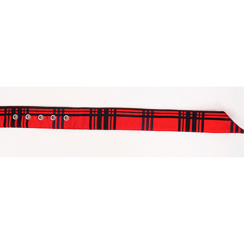 sz 40 NEW $345 MIU MIU RUNWAY Red Black Blue TARTAN PLAID Tricotine Waist BELT