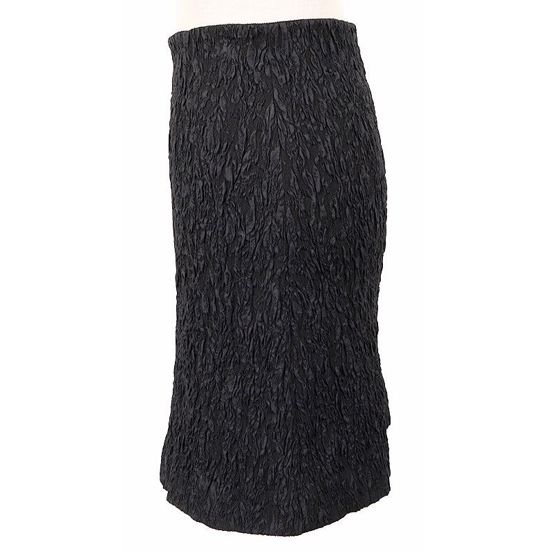 42 NEW $1190 MIU MIU Runway Black Silk Blend Textured CLOQUETTE Pencil SKIRT