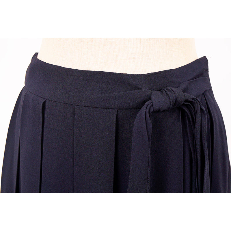 sz 38 NEW $1,030 MIU MIU Navy Blue Viscose Crepe A Frame SPRING SUMMER SKIRT XS