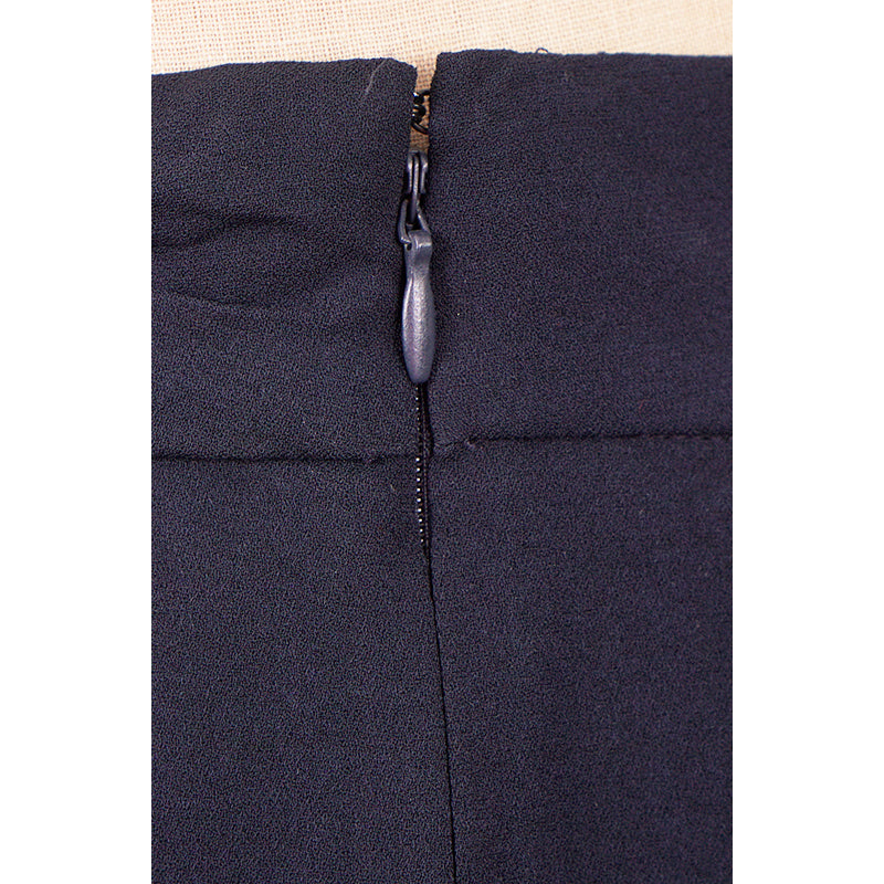 sz 38 NEW $1,030 MIU MIU Navy Blue Viscose Crepe A Frame SPRING SUMMER SKIRT XS