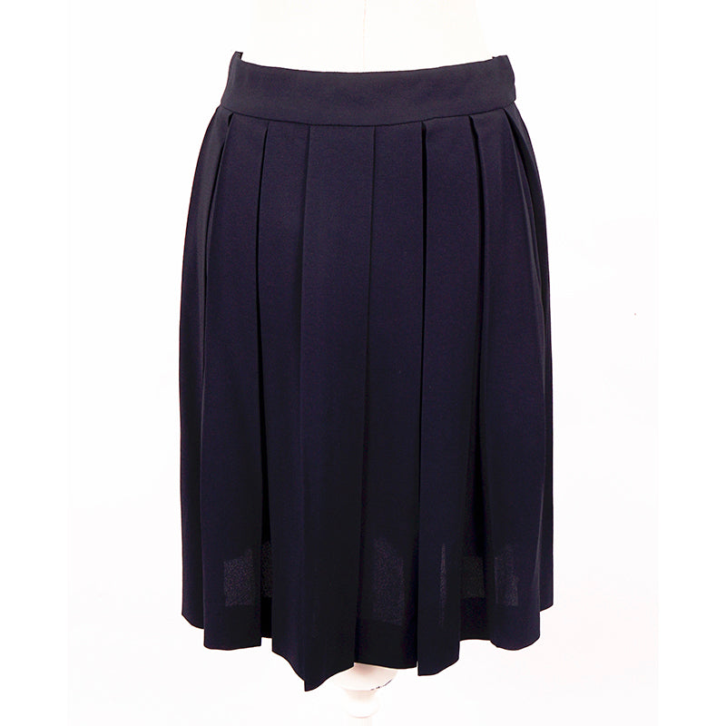 sz 38 NEW $1,030 MIU MIU Navy Blue Viscose Crepe A Frame SPRING SUMMER SKIRT XS