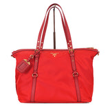 NEW $1450 PRADA Red Nylon & Leather LARGE TRAVEL TOTE 2-Way Shopping BAG & STRAP