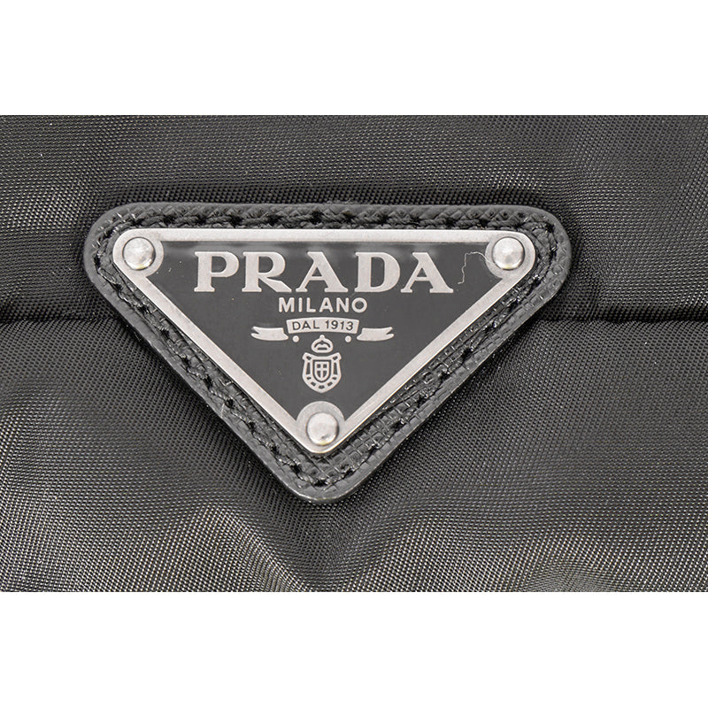 NEW $895 PRADA MENS Black Bomber YELLOW SAFFIANO LOGO WRISTLET Travel SPORTY BAG