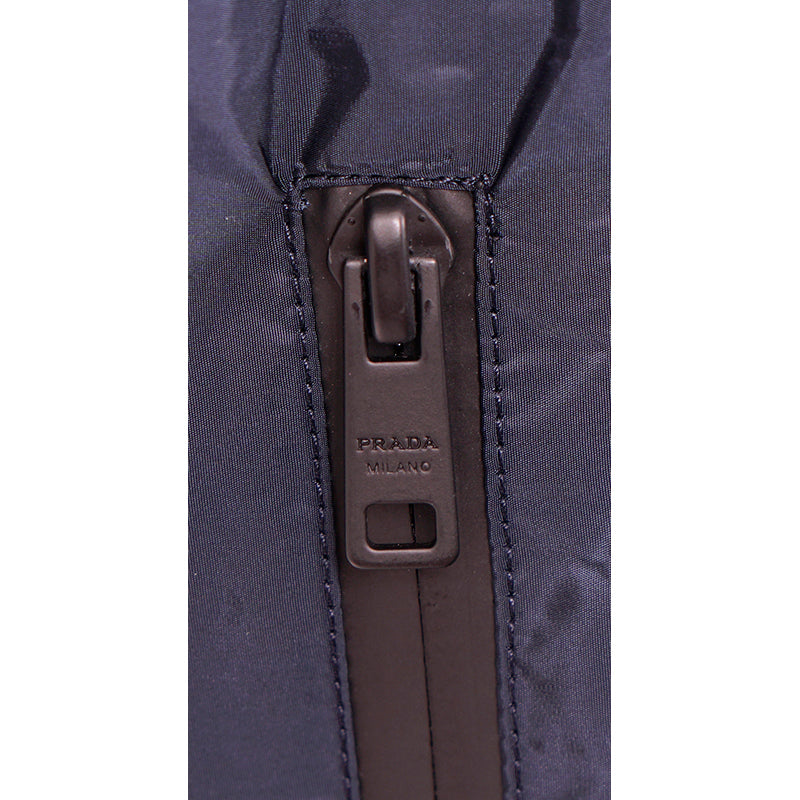 sz L NEW $2280 Prada Men's Line A LOGO Blue Cotton Polyamide Zip Front Sporty JACKET