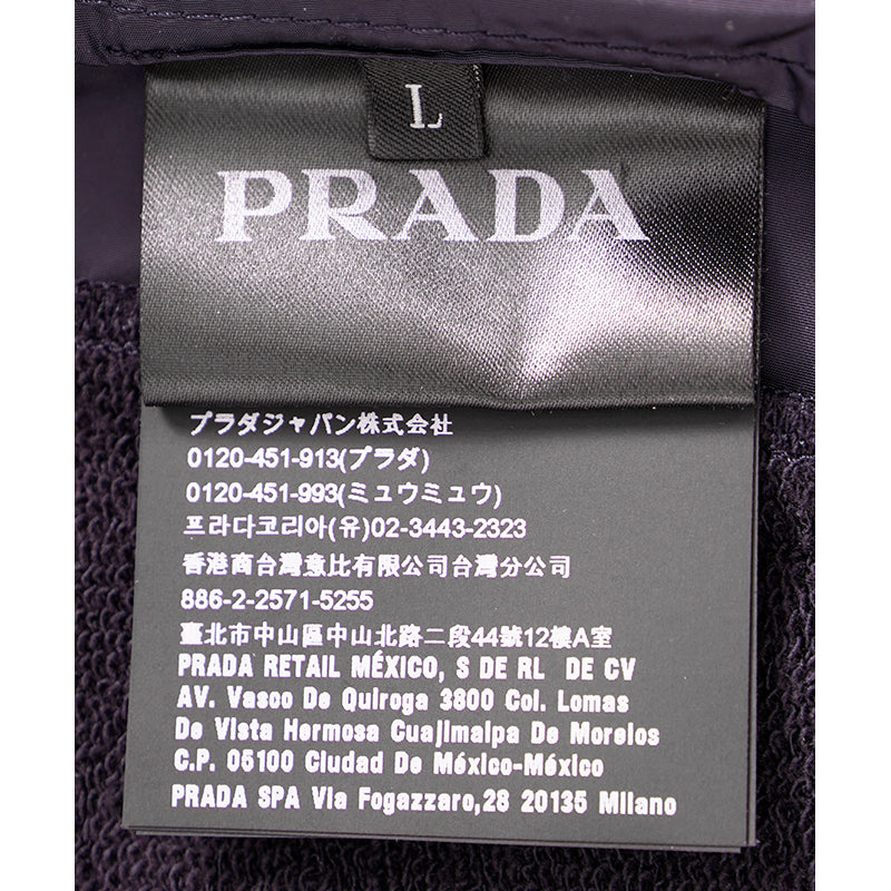 sz L NEW $2280 Prada Men's Line A LOGO Blue Cotton Polyamide Zip Front Sporty JACKET