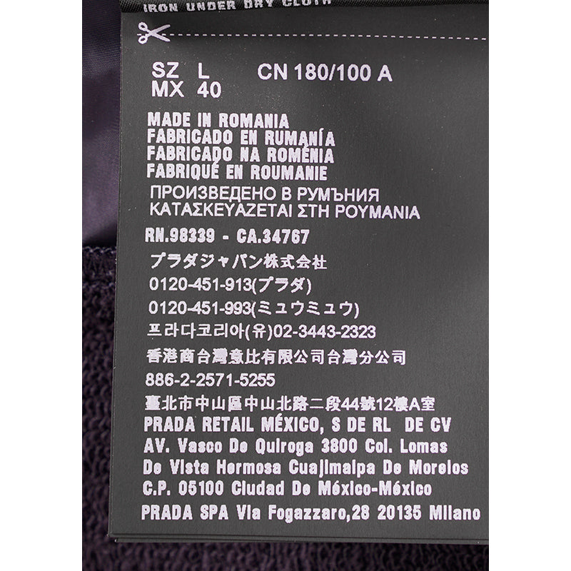 sz L NEW $2280 Prada Men's Line A LOGO Blue Cotton Polyamide Zip Front Sporty JACKET