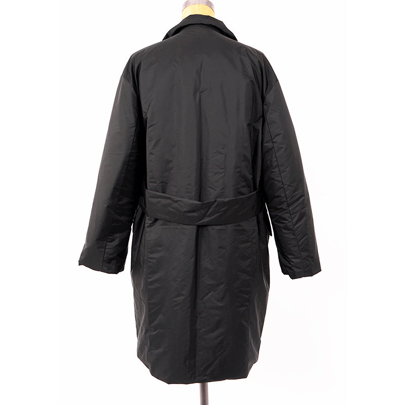 40 NEW $2980 PRADA Black IMPERMEABILE NYLON Puffy Quilt Lined Mid-Length JACKET