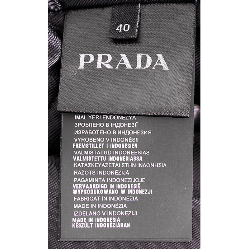 40 NEW $2980 PRADA Black IMPERMEABILE NYLON Puffy Quilt Lined Mid-Length JACKET