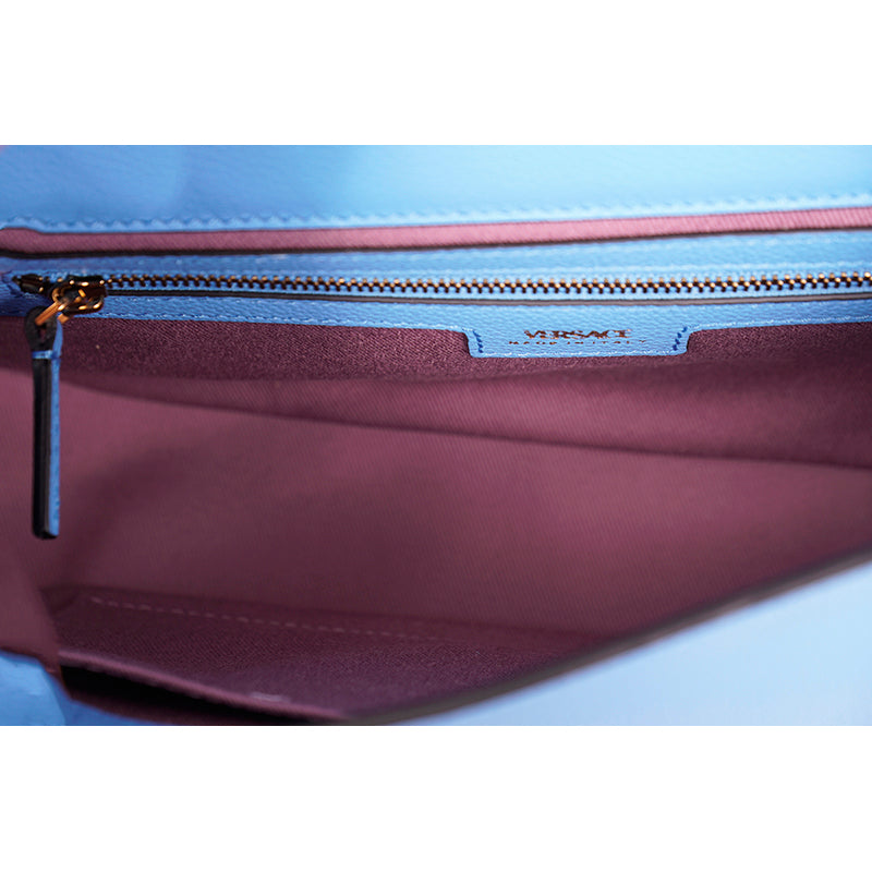 NEW $1,875 VERSACE Blue Leather LA MEDUSA Medium Hobo Convertible Strap BAG NWT