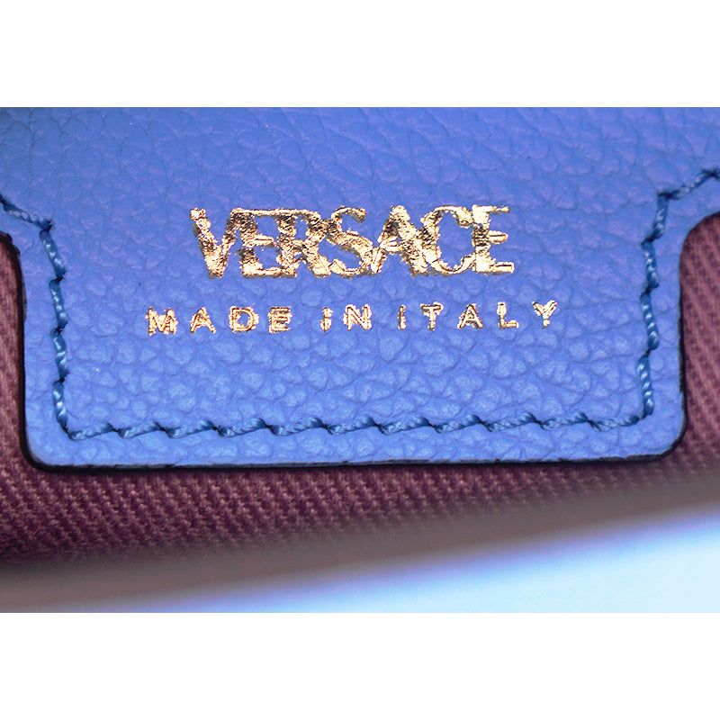 NEW $1,875 VERSACE Blue Leather LA MEDUSA Medium Hobo Convertible Strap BAG NWT