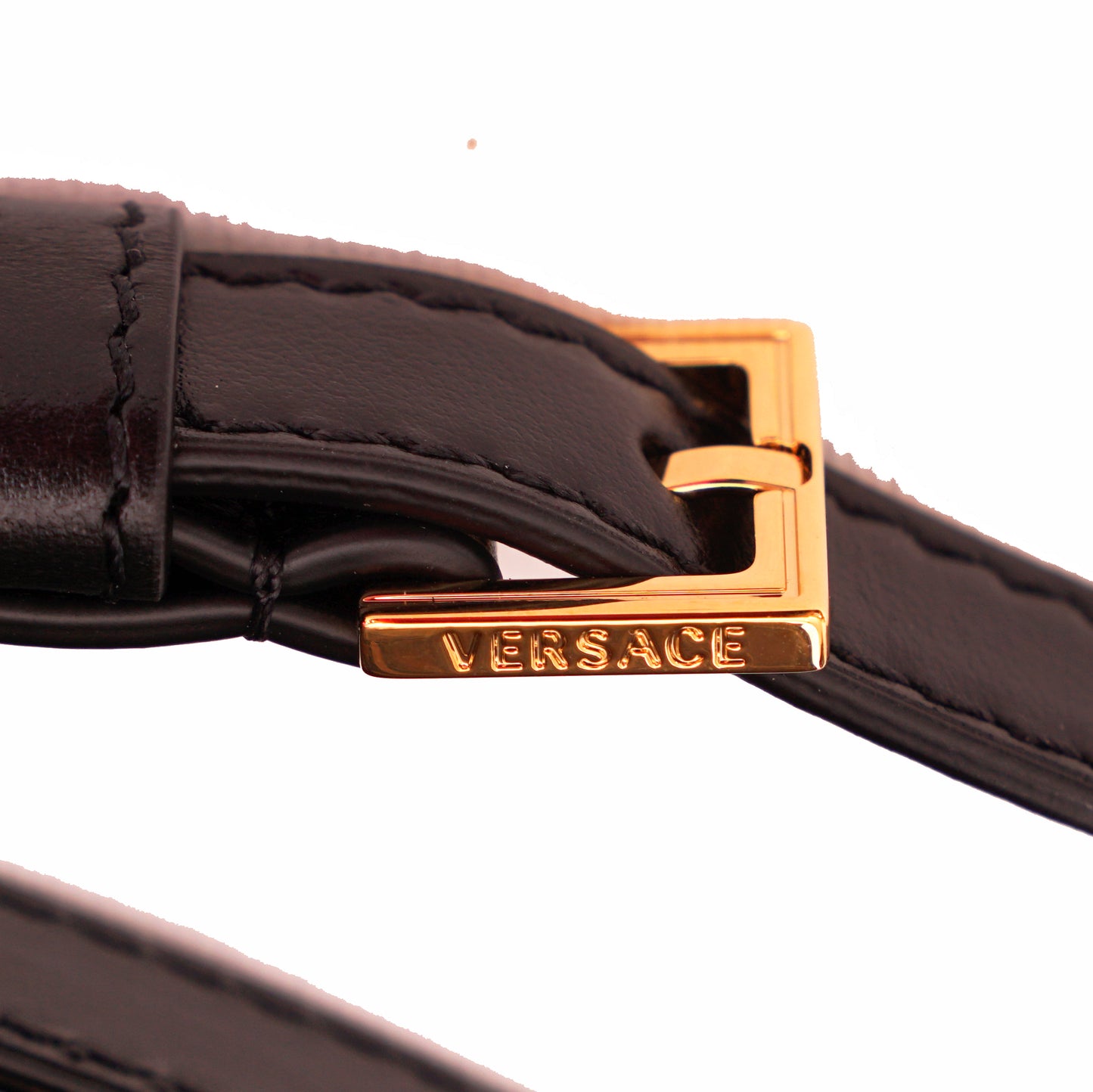NEW $2,025 VERSACE Coated Canvas Brown LA GRECA VIRTUS V Medium Crossbody BAG