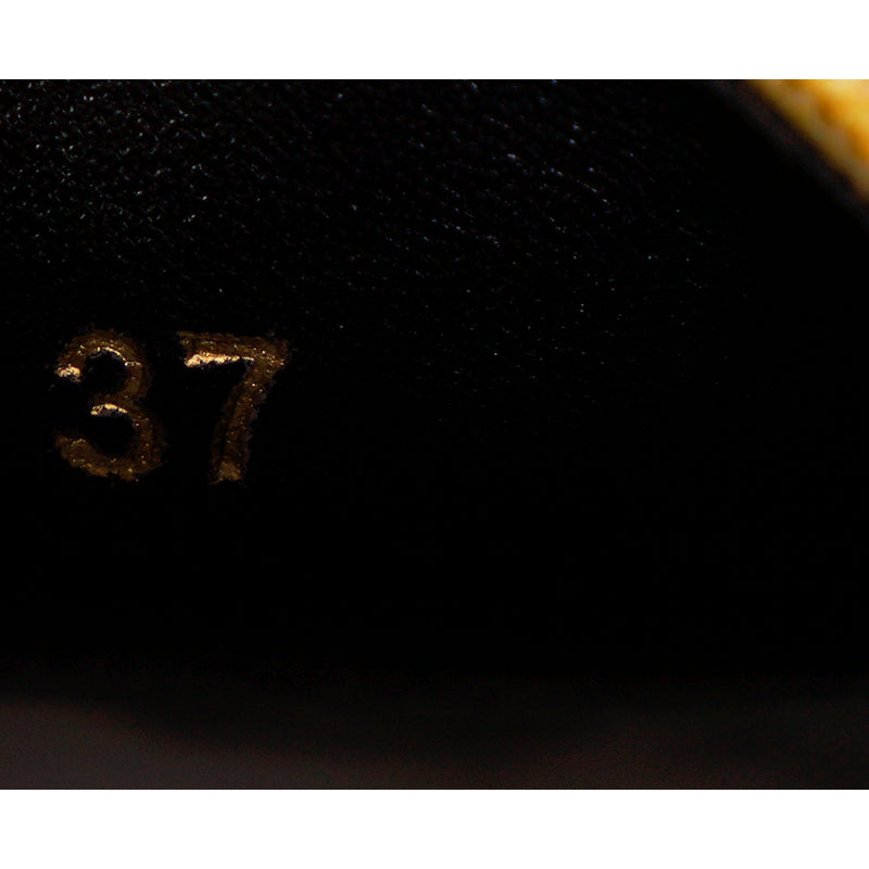 37 NEW $550 VERSACE Black Yellow BAROCCO FLORAL LOGO Espadrille SUMMER FLATS NIB