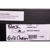 42.5 US 9.5 NEW $1125 VERSACE Men's Runway Black Leather MEDUSA Chunky CHAIN LOAFERS NIB