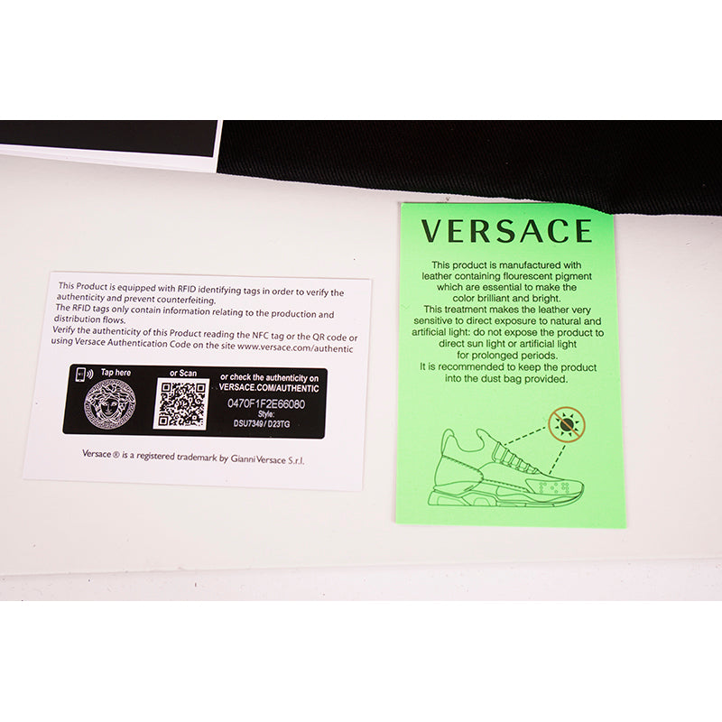 45 12 NEW $995 NEW VERSACE MENS Orange Neon CHAIN REACTION Cross Chunky SNEAKERS
