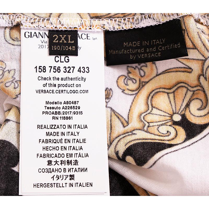 XS NEW $595 VERSACE TRIBUTE COLLECTION SS92 Mens GOLD BAROCCO TSHIRT TEE SHIRT