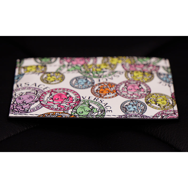 NEW $350 VERSACE White Leather MULTI MEDUSA AMPLIFIED Wallet CARD HOLDER CASE