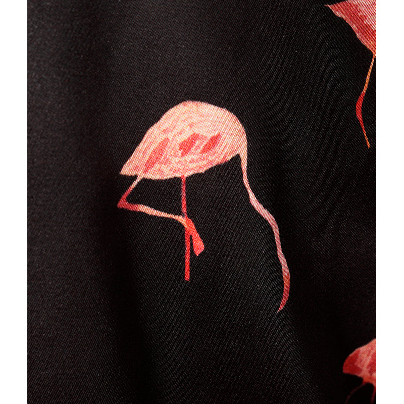 SZ 48 NEW $2,675 SAINT LAURENT Men's Black Satin FLAMINGO Bomber TEDDY JACKET