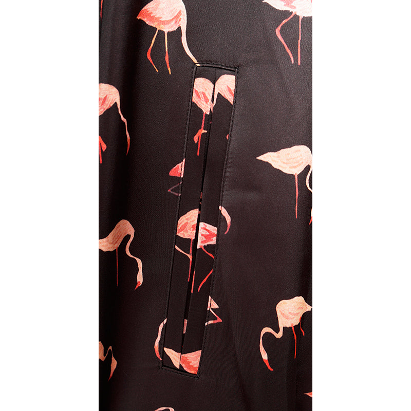 SZ 48 NEW $2,675 SAINT LAURENT Men's Black Satin FLAMINGO Bomber TEDDY JACKET