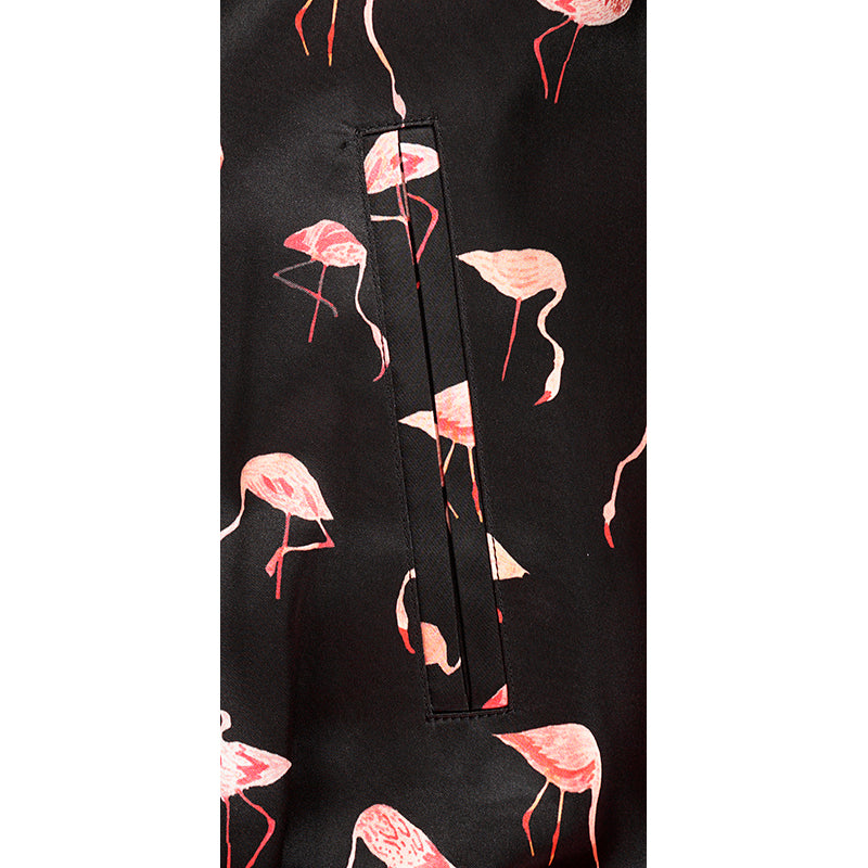 SZ 48 NEW $2,675 SAINT LAURENT Men's Black Satin FLAMINGO Bomber TEDDY JACKET