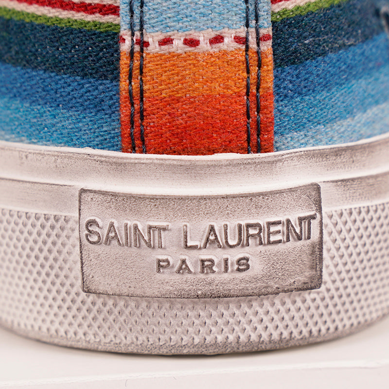 43.5 US 10.5 NEW $695 SAINT LAURENT Mexican Jacquard BEDFORD HIGHTOP SNEAKERS