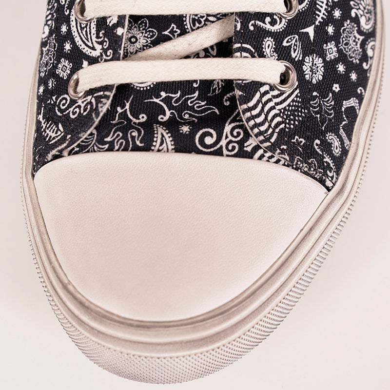43.5 US 10.5 NEW $695 SAINT LAURENT Skull Tattoo Canvas BEDFORD HIGHTOP SNEAKERS