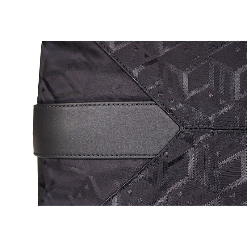NEW $950 MCM Black CUBIC LOGO Monogram Nylon Sporty Aren X-Large Hobo 2-Way BAG