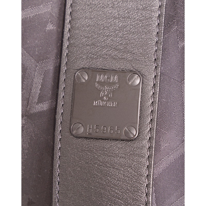 NEW $950 MCM Black CUBIC LOGO Monogram Nylon Sporty Aren X-Large Hobo 2-Way BAG
