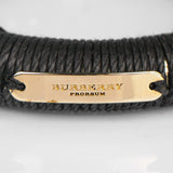 NEW $425 BURBERRY PRORSUM Black LEATHER Twine Gold Tone Arthill BRACELET BANGLE